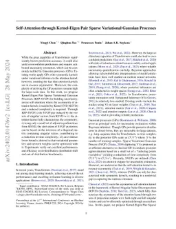 Self-Attention through Kernel-Eigen Pair Sparse Variational Gaussian
  Processes
