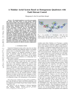 A Modular Aerial System Based on Homogeneous Quadrotors with
  Fault-Tolerant Control