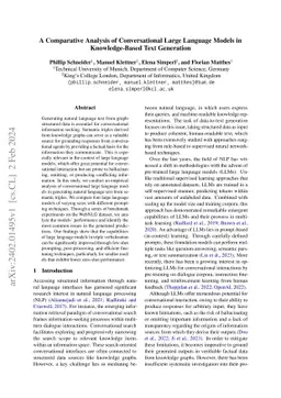 A Comparative Analysis of Conversational Large Language Models in
  Knowledge-Based Text Generation