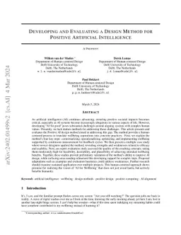 Developing and Evaluating a Design Method for Positive Artificial
  Intelligence