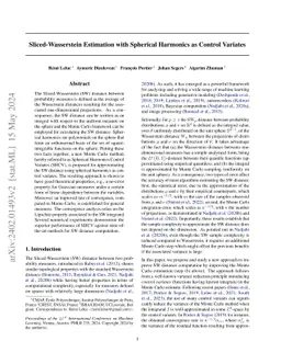 Sliced-Wasserstein Estimation with Spherical Harmonics as Control
  Variates