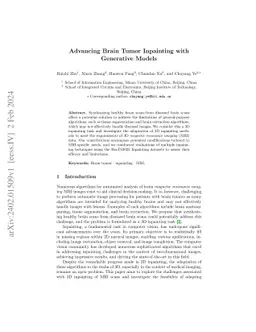 Advancing Brain Tumor Inpainting with Generative Models