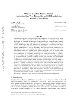 Why do Random Forests Work? Understanding Tree Ensembles as
  Self-Regularizing Adaptive Smoothers