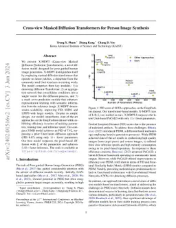 Cross-view Masked Diffusion Transformers for Person Image Synthesis