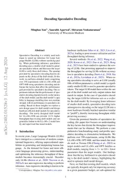 Decoding Speculative Decoding