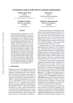 An Empirical Analysis of Diversity in Argument Summarization