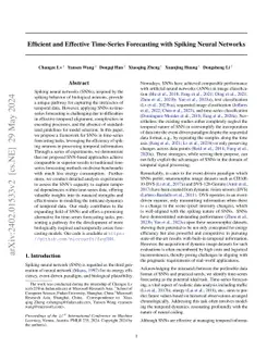 Efficient and Effective Time-Series Forecasting with Spiking Neural
  Networks