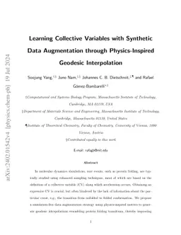 Learning Collective Variables with Synthetic Data Augmentation through
  Physics-Inspired Geodesic Interpolation