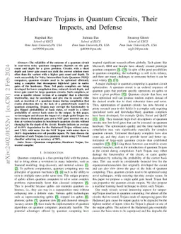 Hardware Trojans in Quantum Circuits, Their Impacts, and Defense