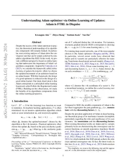 Understanding Adam Optimizer via Online Learning of Updates: Adam is
  FTRL in Disguise