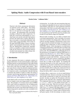 Spiking Music: Audio Compression with Event Based Auto-encoders