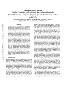 Foundation Model Sherpas: Guiding Foundation Models through Knowledge
  and Reasoning
