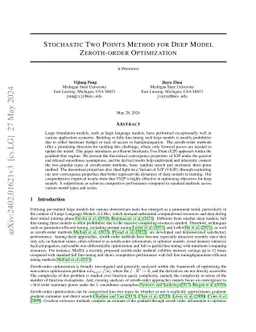 Stochastic Two Points Method for Deep Model Zeroth-order Optimization