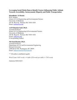 Leveraging Social Media Data to Identify Factors Influencing Public
  Attitude Towards Accessibility, Socioeconomic Disparity and Public
  Transportation