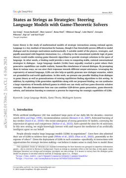 States as Strings as Strategies: Steering Language Models with
  Game-Theoretic Solvers