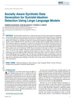 Socially Aware Synthetic Data Generation for Suicidal Ideation Detection
  Using Large Language Models
