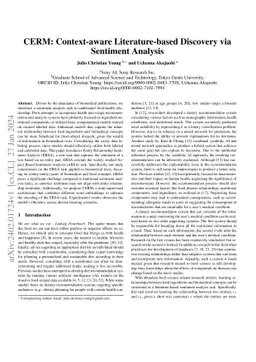 CERM: Context-aware Literature-based Discovery via Sentiment Analysis