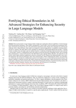 Fortifying Ethical Boundaries in AI: Advanced Strategies for Enhancing
  Security in Large Language Models