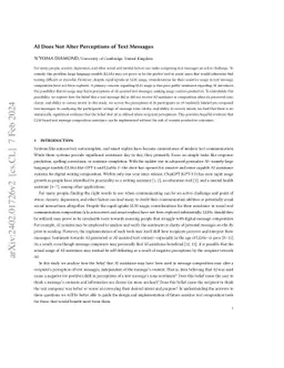 AI Does Not Alter Perceptions of Text Messages