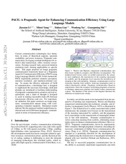 PACE: A Pragmatic Agent for Enhancing Communication Efficiency Using
  Large Language Models