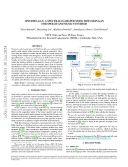 SpecDiff-GAN: A Spectrally-Shaped Noise Diffusion GAN for Speech and
  Music Synthesis