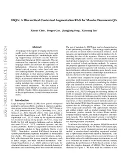 HiQA: A Hierarchical Contextual Augmentation RAG for Massive Documents
  QA