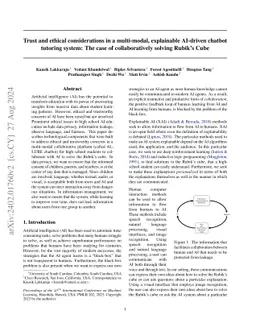 Trust and ethical considerations in a multi-modal, explainable AI-driven
  chatbot tutoring system: The case of collaboratively solving Rubik's Cube