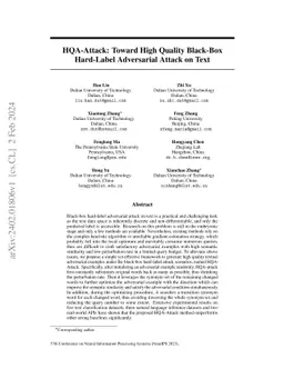 HQA-Attack: Toward High Quality Black-Box Hard-Label Adversarial Attack
  on Text