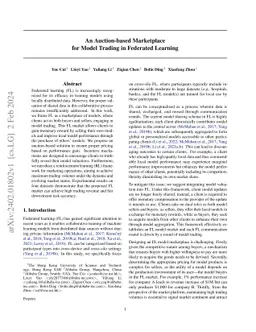 An Auction-based Marketplace for Model Trading in Federated Learning