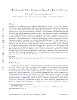 A Distributionally Robust Optimisation Approach to Fair Credit Scoring