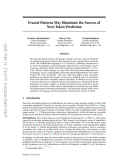 Fractal Patterns May Illuminate the Success of Next-Token Prediction