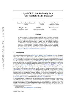 SynthCLIP: Are We Ready for a Fully Synthetic CLIP Training?