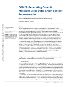 COMET: Generating Commit Messages using Delta Graph Context
  Representation