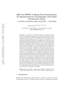 QPP and HPPK: Unifying Non-Commutativity for Quantum-Secure Cryptography
  with Galois Permutation Group