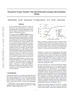 Parametric Feature Transfer: One-shot Federated Learning with Foundation
  Models