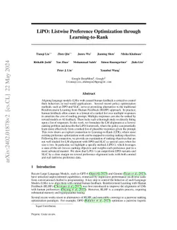 LiPO: Listwise Preference Optimization through Learning-to-Rank