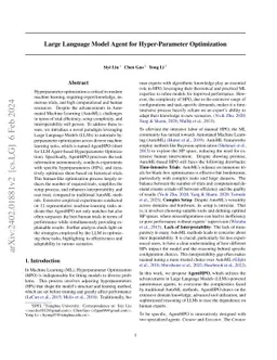 Large Language Model Agent for Hyper-Parameter Optimization