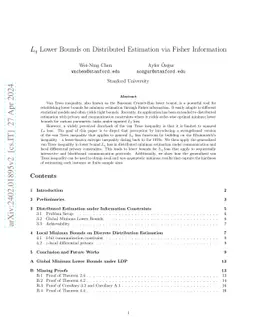 $L_q$ Lower Bounds on Distributed Estimation via Fisher Information