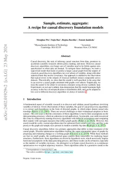 Sample, estimate, aggregate: A recipe for causal discovery foundation models