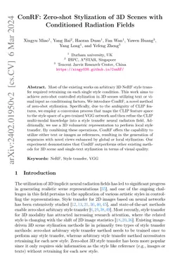 ConRF: Zero-shot Stylization of 3D Scenes with Conditioned Radiation
  Fields