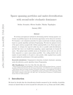Sparse spanning portfolios and under-diversification with second-order
  stochastic dominance