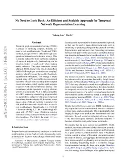 No Need to Look Back: An Efficient and Scalable Approach for Temporal
  Network Representation Learning