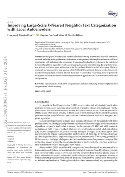 Improving Large-Scale k-Nearest Neighbor Text Categorization with Label
  Autoencoders