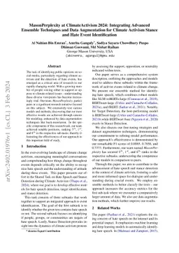 MasonPerplexity at ClimateActivism 2024: Integrating Advanced Ensemble
  Techniques and Data Augmentation for Climate Activism Stance and Hate Event
  Identification