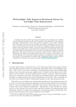 BVI-Lowlight: Fully Registered Benchmark Dataset for Low-Light Video
  Enhancement