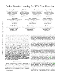Online Transfer Learning for RSV Case Detection