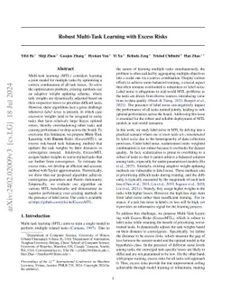 Robust Multi-Task Learning with Excess Risks