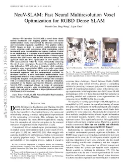 NeuV-SLAM: Fast Neural Multiresolution Voxel Optimization for RGBD Dense
  SLAM