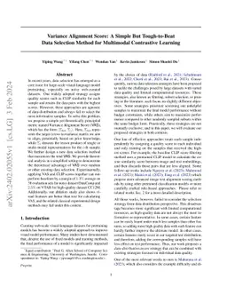 Variance Alignment Score: A Simple But Tough-to-Beat Data Selection
  Method for Multimodal Contrastive Learning