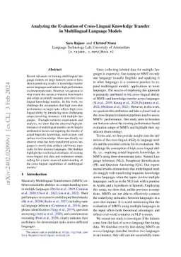 Analyzing the Evaluation of Cross-Lingual Knowledge Transfer in
  Multilingual Language Models